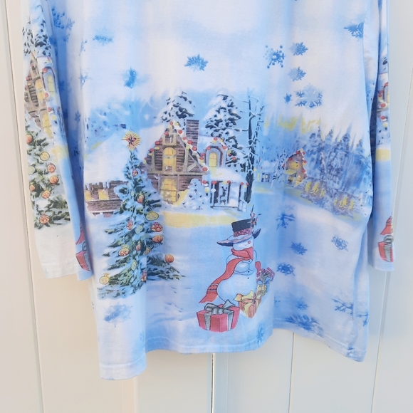 Collections Etc. Y2K Inspired Snowman Christmas T-Shirt | Size XXL - Picture 8 of 11